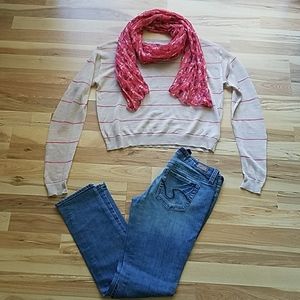 Striped Linen Pullover Sweater